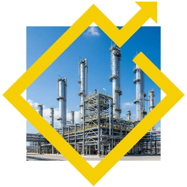 Industrial petrochemical plant for global chemical brokerage services.